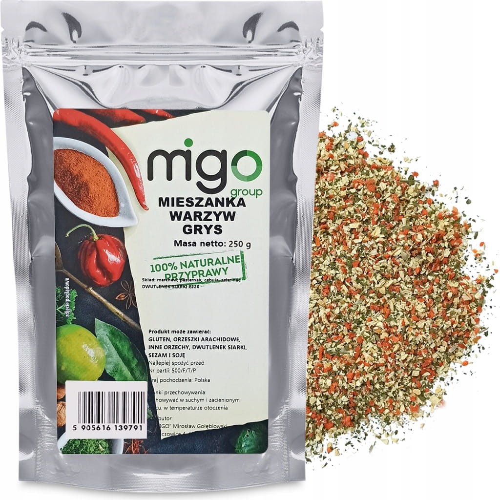 Mieszanka warzyw, warzywa suszone w proszku, grys 250g - MIGOgroup