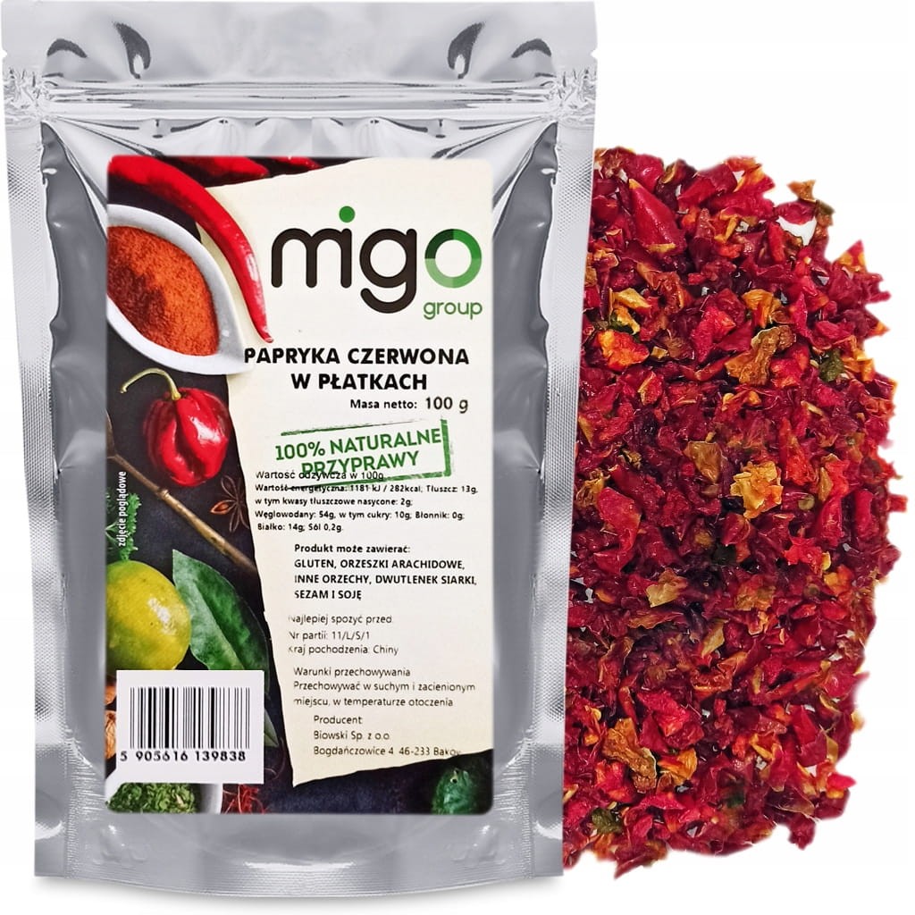 Papryka Czerwona w PŁATKACH - 100g - MIGOgroup