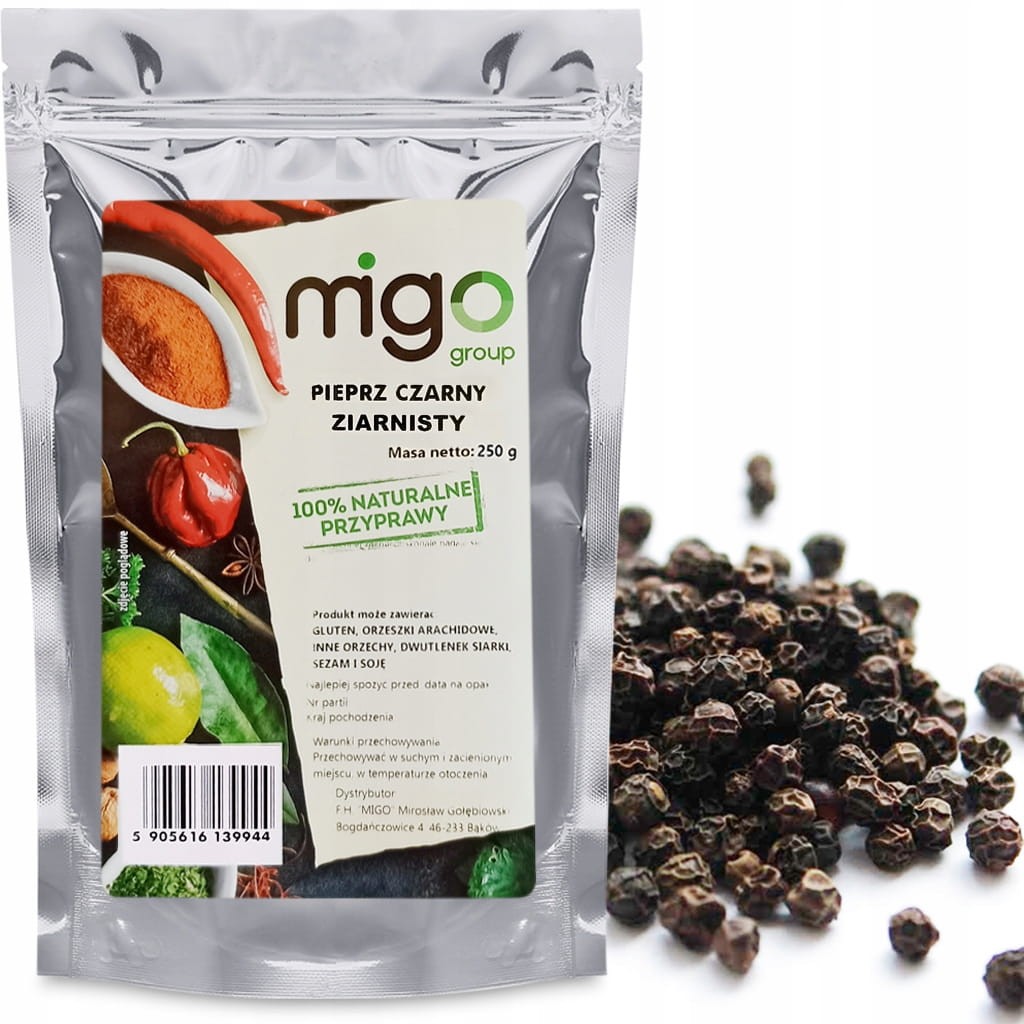 Pieprz czarny ziarno 250g - MIGOgroup
