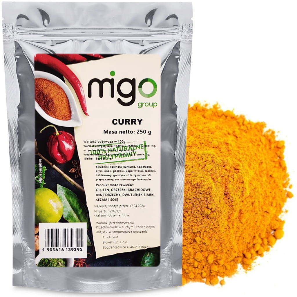 Curry indyjska naturalna 250g - MIGogroup