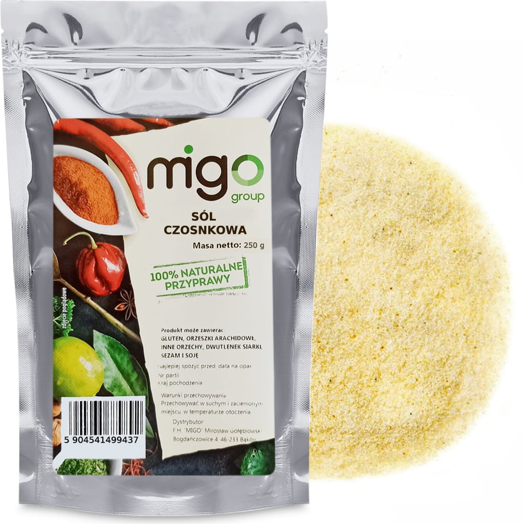 Sól czosnkowa aromatyczna przyprawa 250g - MIGogroup