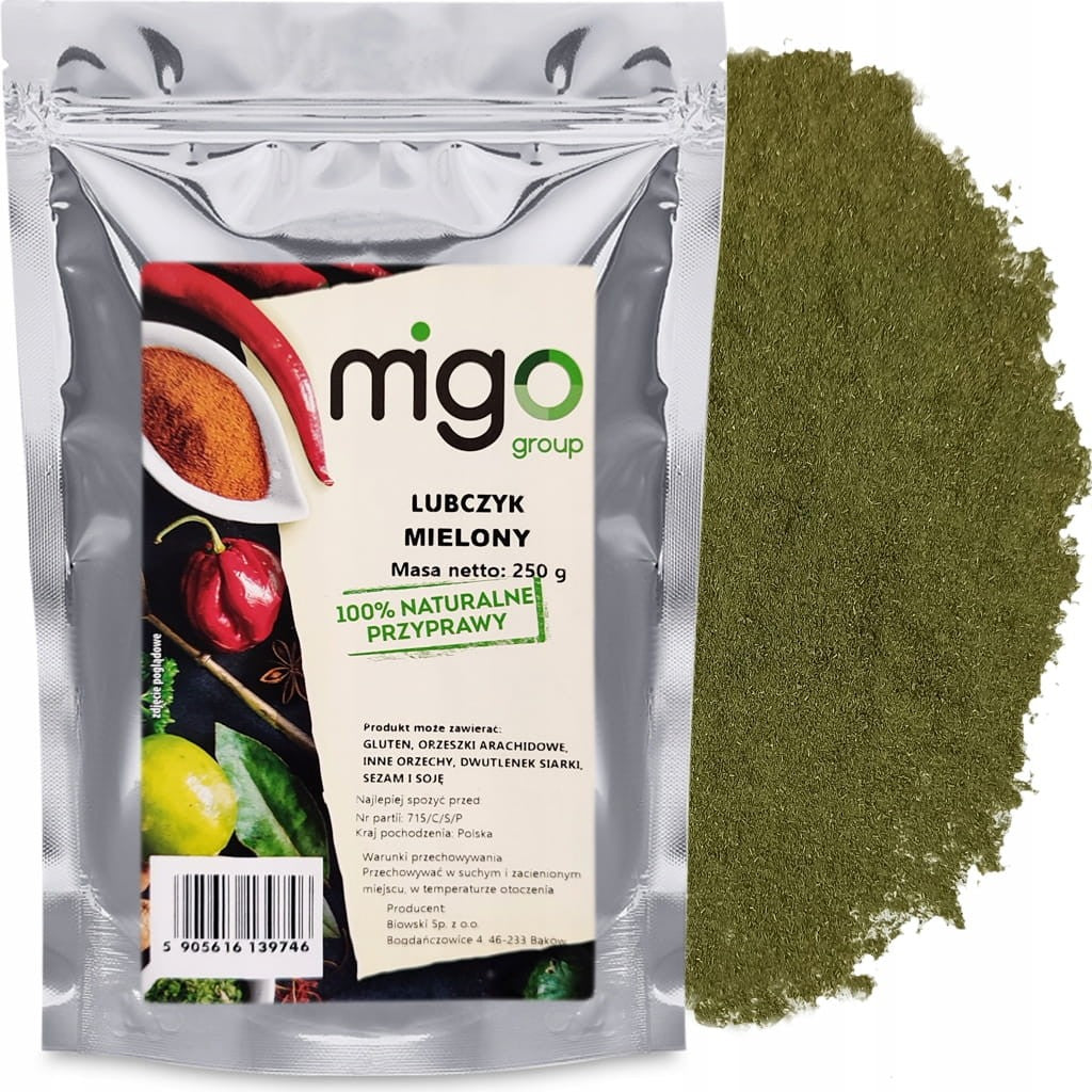 Lubczyk MIELONY, suszony liść aromatyczny 250g  - MIGogroup