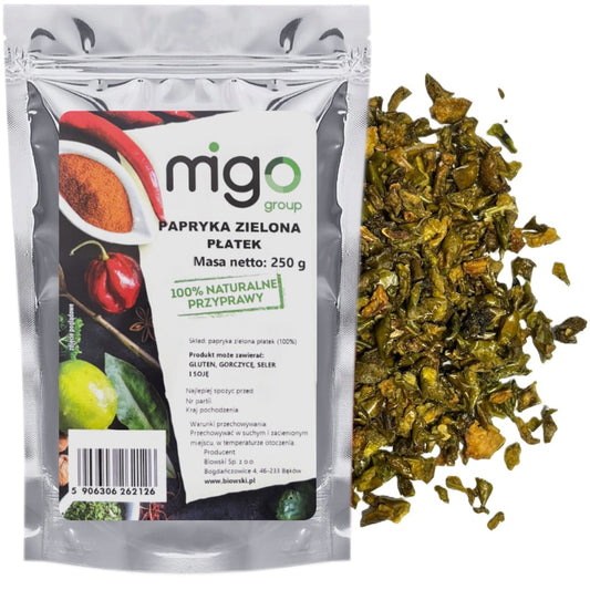 Papryka zielona płatek 250g - MIGOgroup