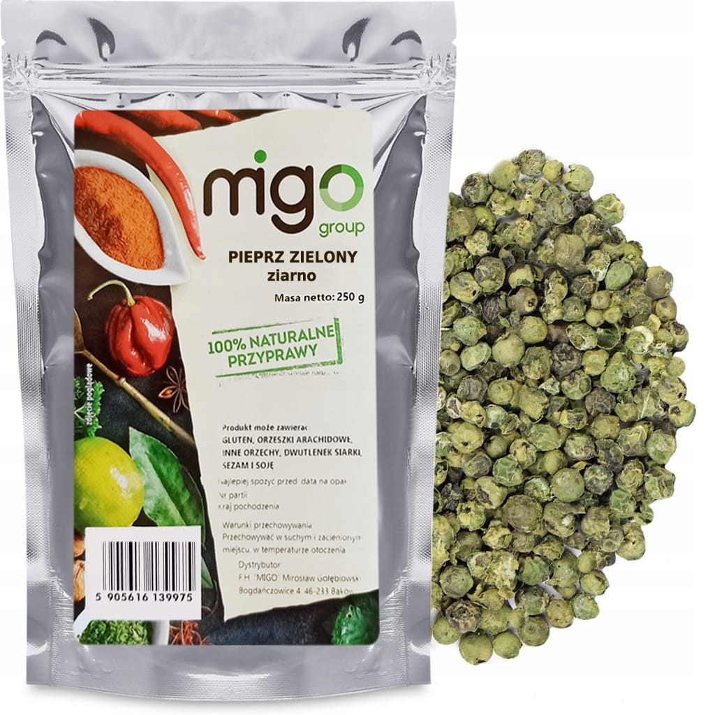 Pieprz zielony ziarnisty  250g - MIGOgroup