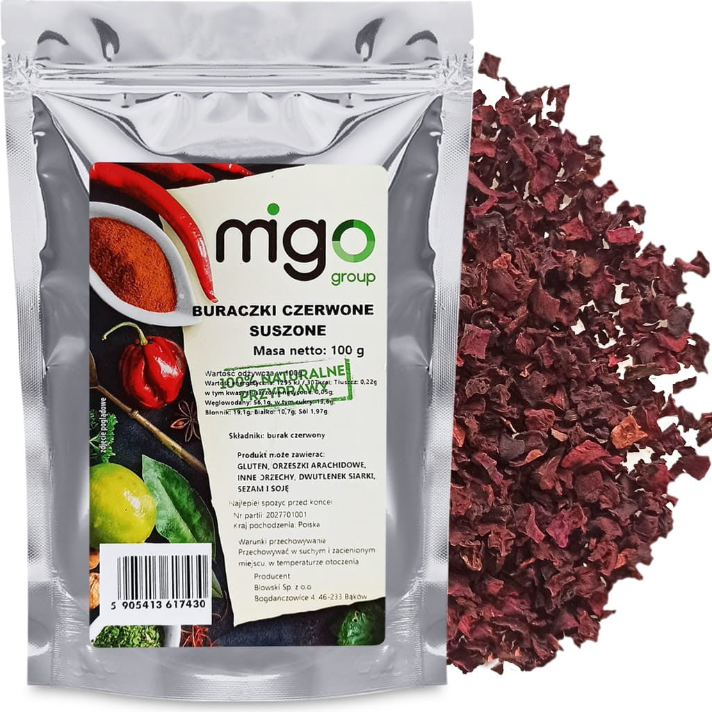 Buraczki czerwone, suszone, do barszczu  - 100g - MIGogroup